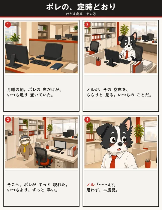 ポレの、定時どおり