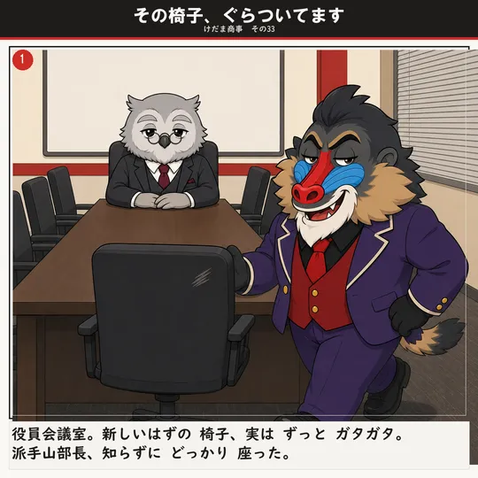 その椅子、ぐらついてます
